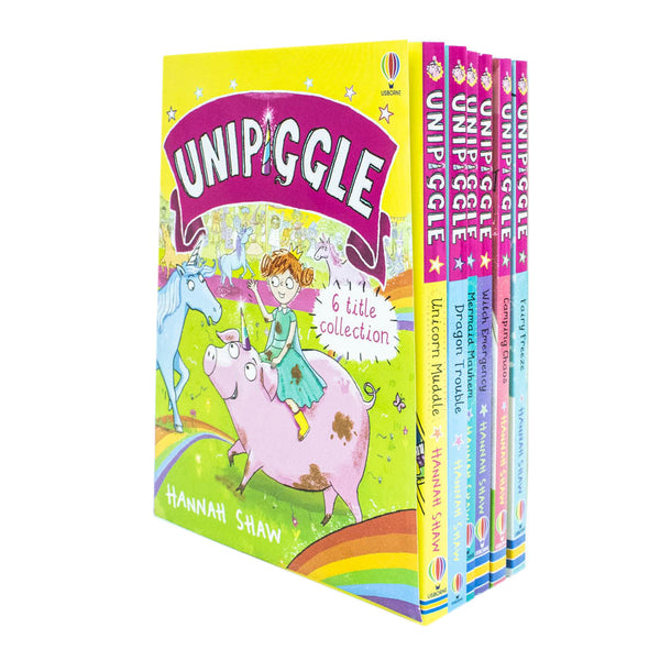 Unipiggle the Unicorn Pig Series 6 Books Collection Set by Hannah Shaw (Unicorn Muddle, Dragon Trouble, Mermaid Mayhem, Witch Emergency, Camping Chaos & Fairy Freeze)