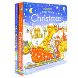 Peep Inside Christmas & Peep Inside Nativity 2 Books Collection Set by Anna Milbourne – Interactive Lift-the-Flap & Peek-Through (Hardback)