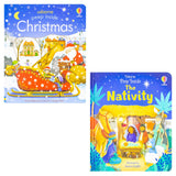 Peep Inside Christmas & Peep Inside Nativity 2 Books Collection Set by Anna Milbourne – Interactive Lift-the-Flap & Peek-Through (Hardback)