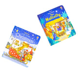 Peep Inside Christmas & Peep Inside Nativity 2 Books Collection Set by Anna Milbourne – Interactive Lift-the-Flap & Peek-Through (Hardback)