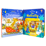 Peep Inside Christmas & Peep Inside Nativity 2 Books Collection Set by Anna Milbourne – Interactive Lift-the-Flap & Peek-Through (Hardback)