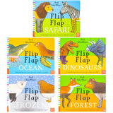 Axel Schefflers Flip Flap Series 5 Books Collection (6-10) (Safari, Ocean, Dinosaurs, Frozen, Forest) | Hardback