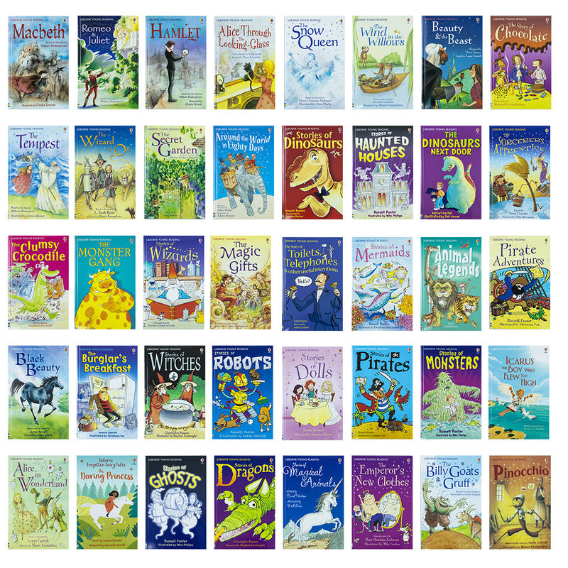 Usborne Reading Library Young Readers Collection 40 Books Box Set (Yellow)