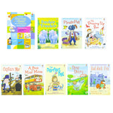 Usborne Starting to Read With Phonics 8 Books Collection Box Set With Activity Book & Alphabet Chart (Pirate Pat, Double Trouble, Dressing up Box & more)