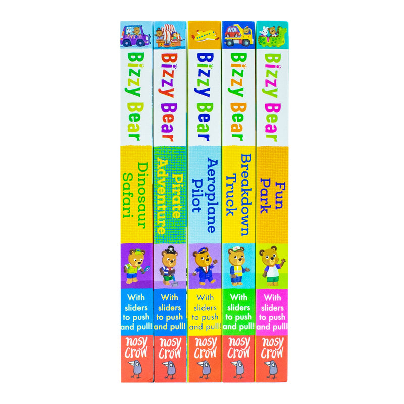 Bizzy Bear Series 5 Books Collection Bundle Set By Benji Davies [Fun Park, Breakdown Truck, Aeroplane Pilot, Pirate Adventure, Dinosaur Safari