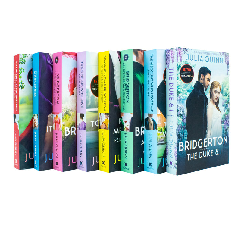 Bridgerton Family Book Series Complete Books 1 - 8 Collection Set by Julia Quinn NETFLIX