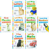 ABC and 123 Let's learn 8 Books Set Collection inc Wipe Clean Pages and Pen