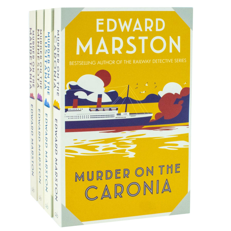 Edward Marston Ocean Liner Mysteries Collection 4 Books Set (Murder on the Lusitania, Murder on the Mauretania, Murder on the Minnesota, Murder on the Caronia)