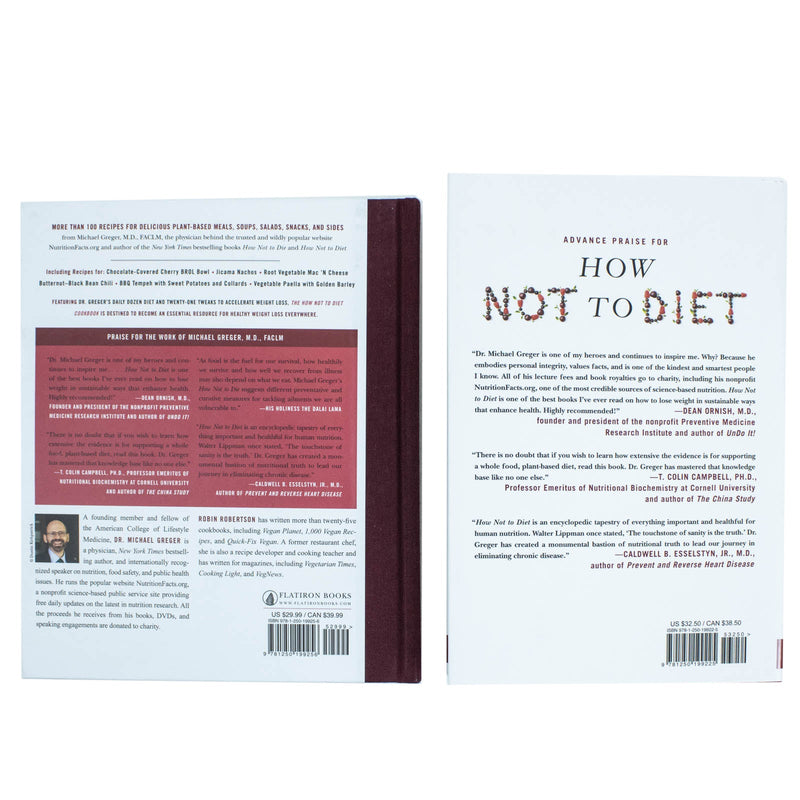 The How Not To Diet Cookbook & How Not To Diet By Michael Greger 2 Books Collection Set