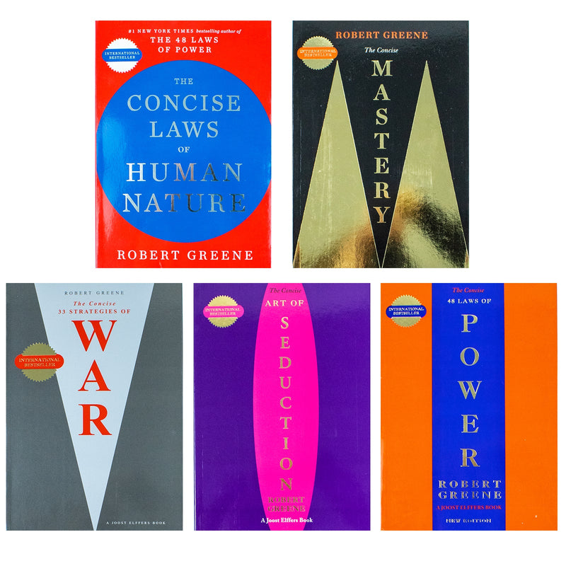 The Modern Machiavellian Series 5 Books Collection Set By Robert Greene(The Concise Laws of Human Nature, 48 Laws Of Power, Art of Seduction, The Concise Mastery & 33 Strategies of War)