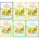 Usborne First Thousand Words Collection 6 Books Set By Heather Amery (First Thousand Words in English, Arabic, Chinese, Italian, French, Spanish)