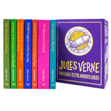 Jules Verne 7 Books Hardcover Box Set | The Mysterious Island, Around the World in Eighty Days, Twenty Thousand Leagues Under the Sea & More | Classic Adventure Fiction