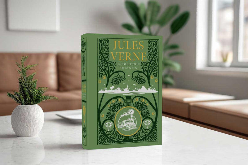 A Collection of Jules Verne Novels Leather Bound