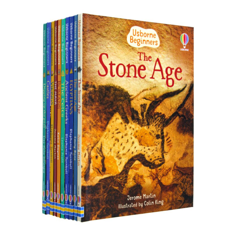 Usborne Beginners History 10 Books Collection Box Set (Stone Age, Iron Age)