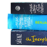 Photo of Benjamin Alire Saenz 3 Book Collection Set Spines on a White Background