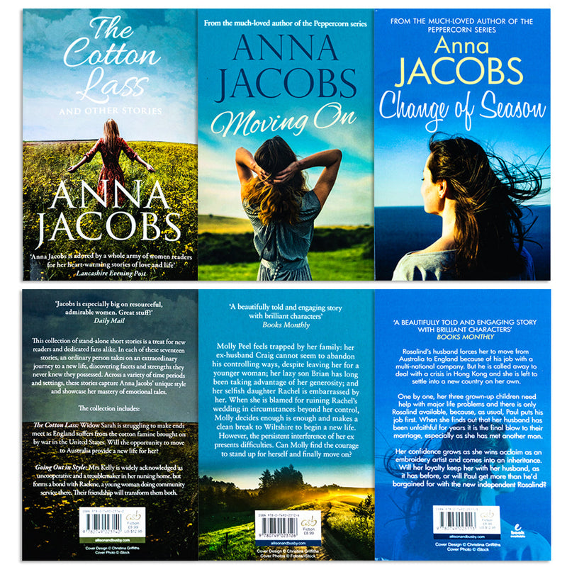 Anna Jacobs 3 Books Collection Set (Moving On, Change of Season, Cotton Lass and other Stories)