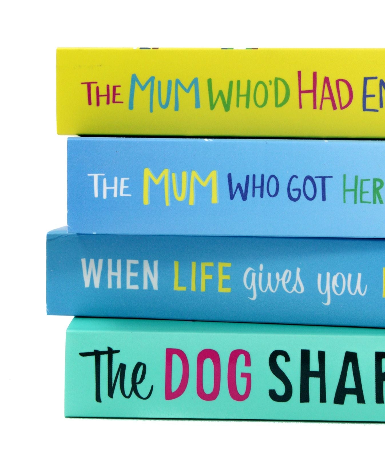 Photo of Fiona Gibson 4 Book Collection Spines on a White Background