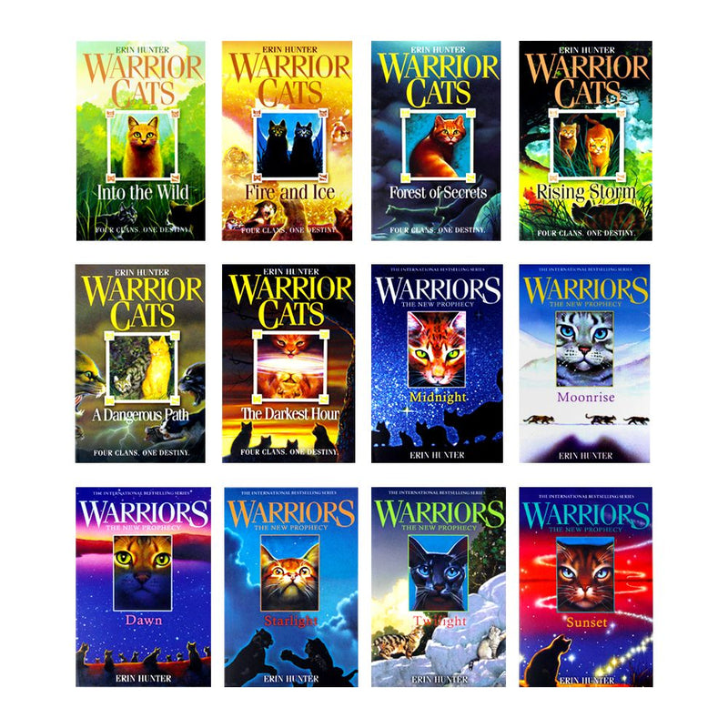 Warrior Cats Collection Erin Hunter 12 Books Set Series 1 and 2