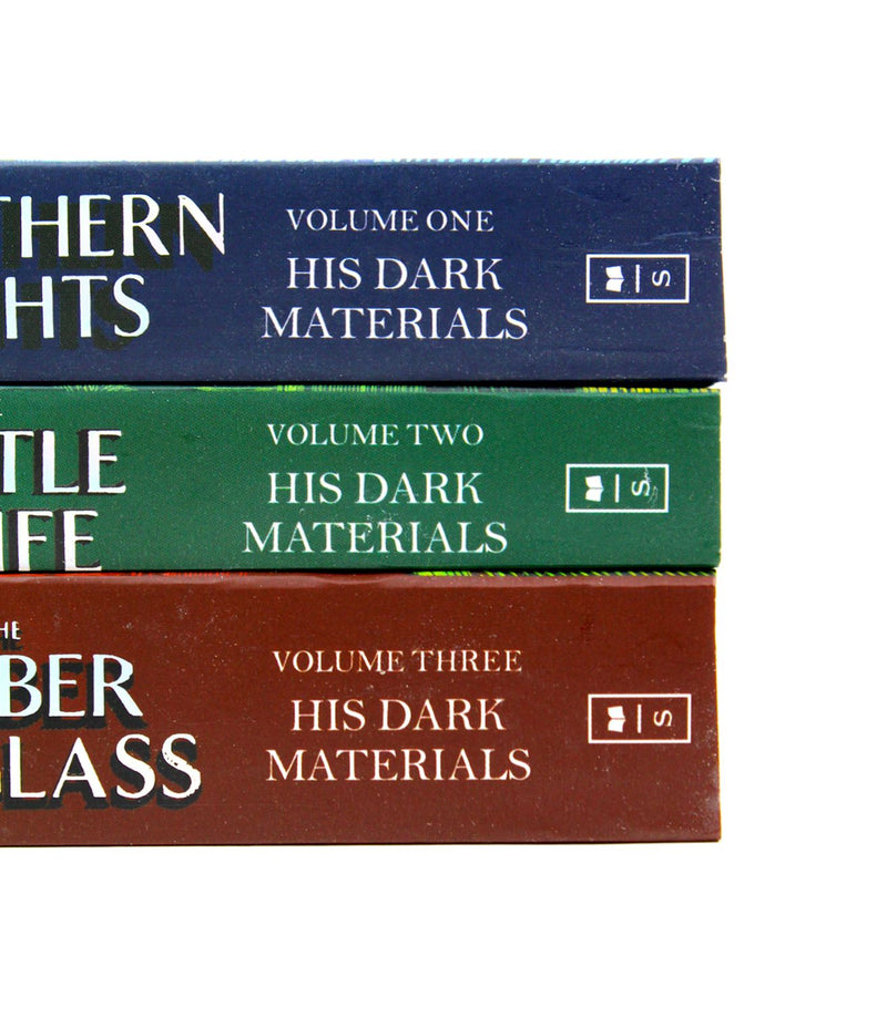 Photo of His Dark Materials 3 Books Set Spines by Philip Pullman on a White Background