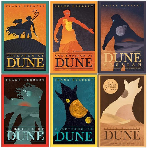 Frank Herbert Dune Series Collection 6 Books Collection Set (Children Of Dune, God Emperor,Heretics,Chapter House,Messiah,50th anniversary edition)