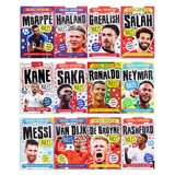 Football Superstars 12 Books Collection Rules Mega Pack Set By Simon Mugford & Dan Green (Ronaldo, Neymar, Messi, Kane, Mbappe, Rashford, Haaland, Salah, De Bruyne & More)