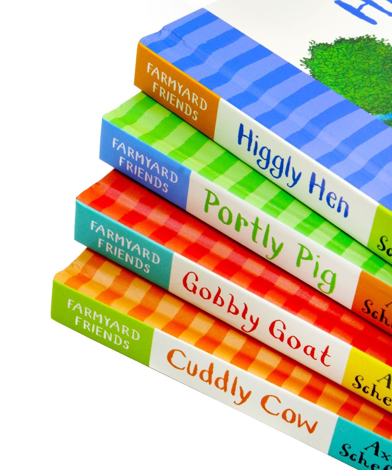 Photo of Axel Scheffler Farmyard Friends 4 Books Set Spines on a White Background 