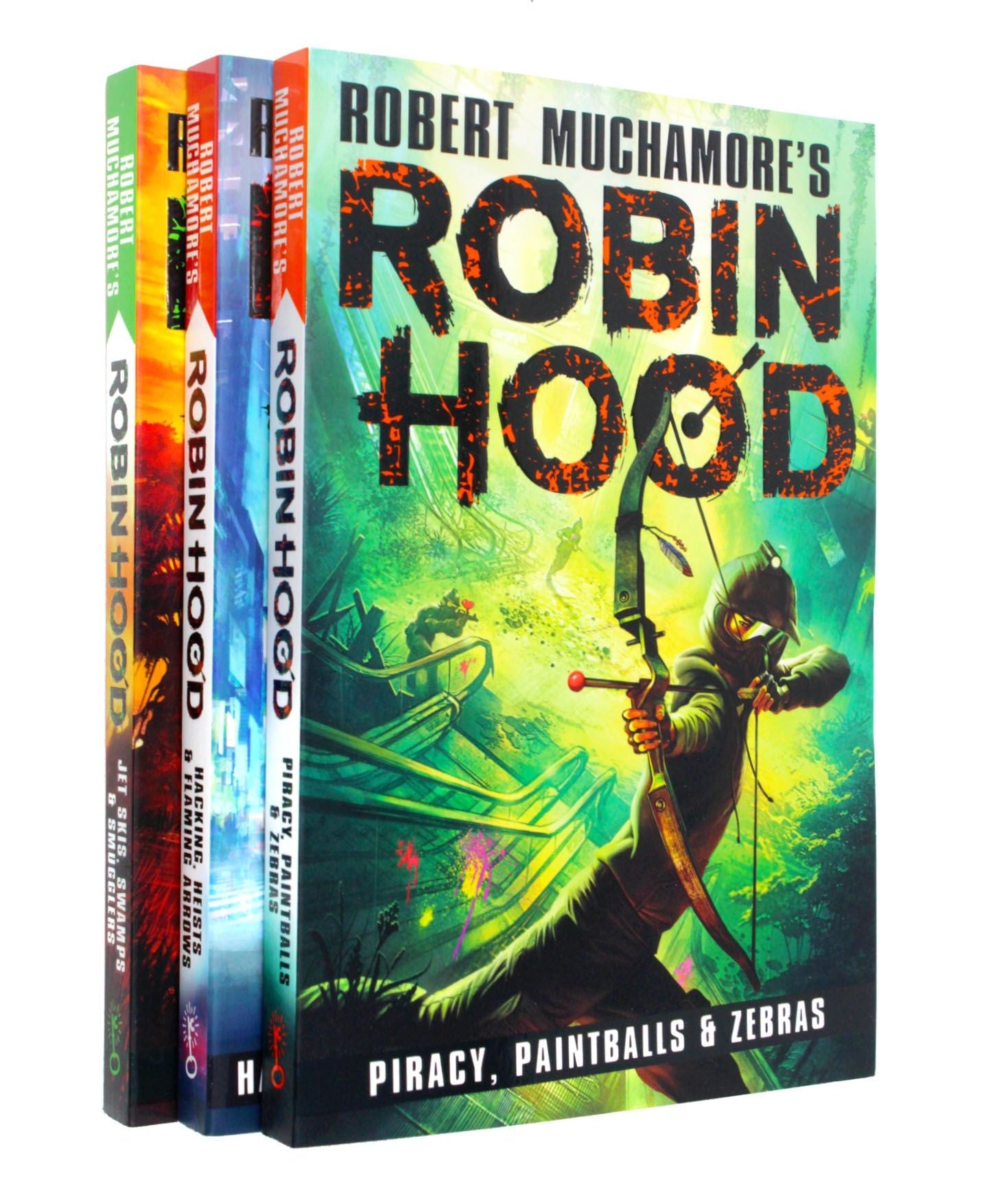 Photo of Robin Hood 3 Books Set by Robert Muchamore on a White Background