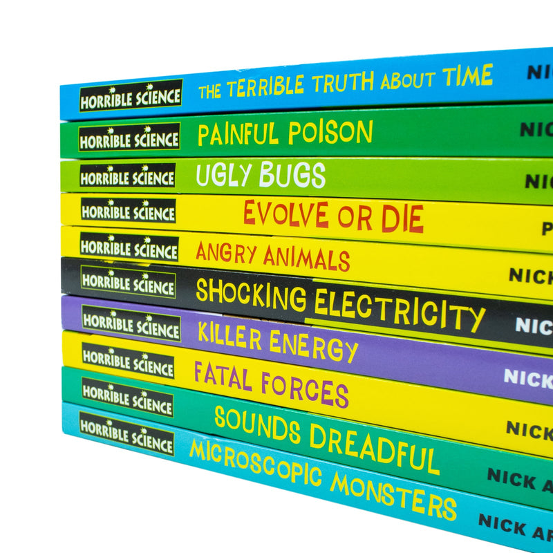 Horrible Science by Nick Arnold 10 Books Collection (The Terrible Truth, Painful Poison, Angry Animal, Evolve & Many More)