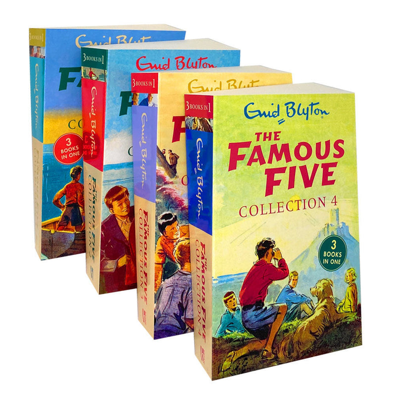 The Famous Five 12 Titles in 4 Books Collection Set For Children By Enid Blyton