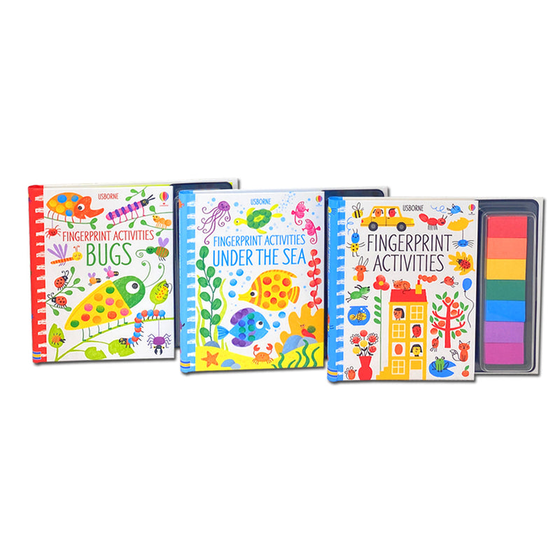 Usborne Fingerprint Activities 3 Books Set Inc Bugs, Sea...