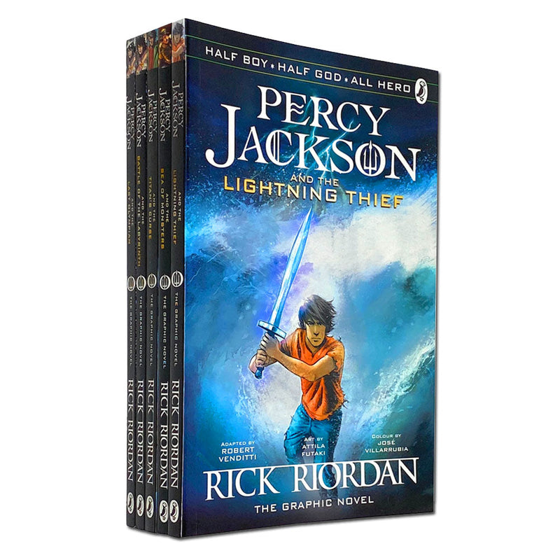 Percy Jackson Graphic Novels 5 Books Collection Set by Rick Riordon, The Lightning Thief...