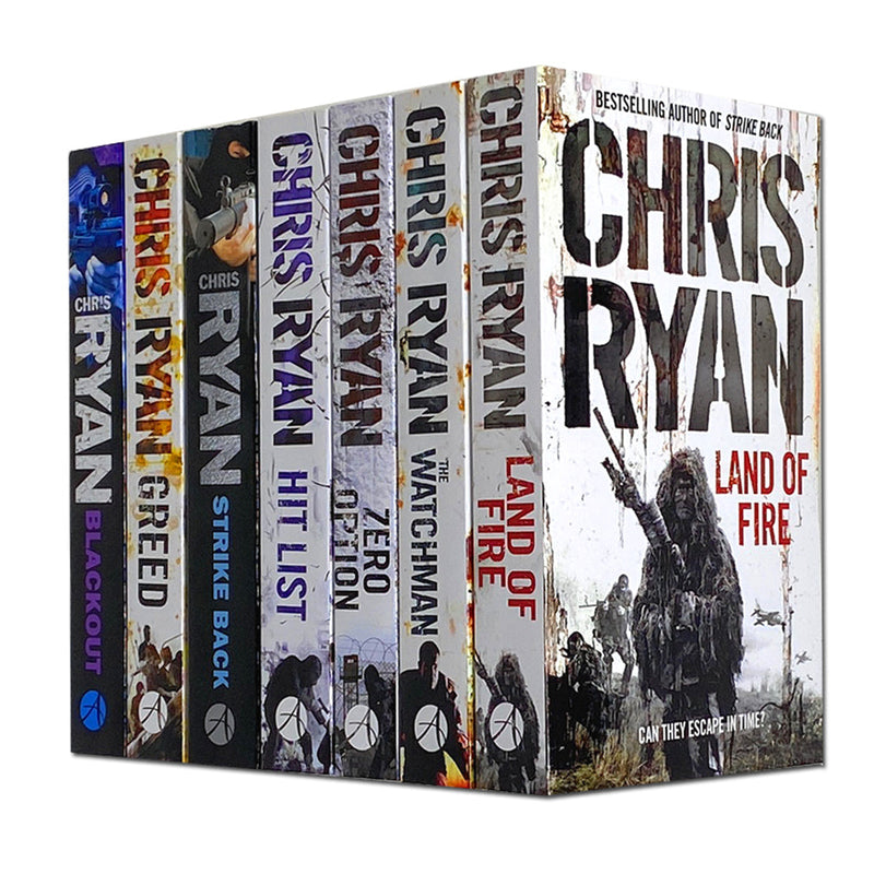 Chris Ryan Collection 7 Books set. The watchman, Blackout, Zero option, Strike back, Land of Fire, Greed, Hit List