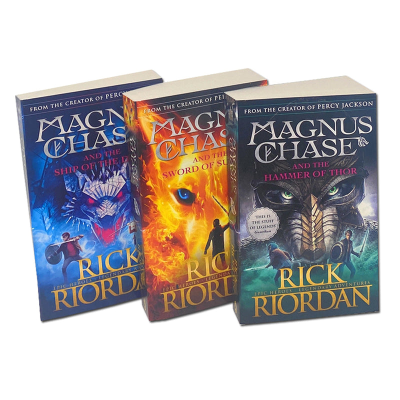 Magnus Chase 3 Books Set Collection Box Set Rick Riordan, Hammer Of Thor