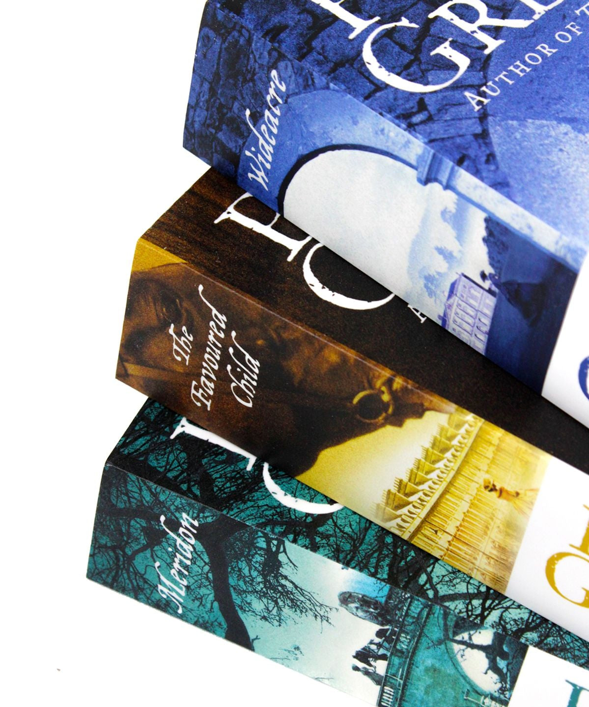 Photo of The Complete Wideacre Trilogy Spines by Philippa Gregory on a White Background