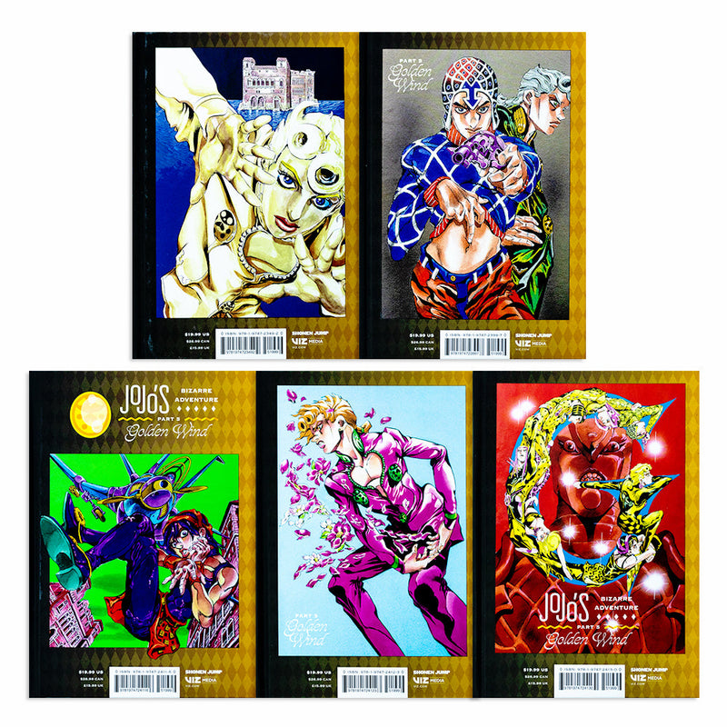 JoJo's Bizarre Adventure Part 5- Golden Wind Series 5 Books Collection Set by Hirohiko Araki