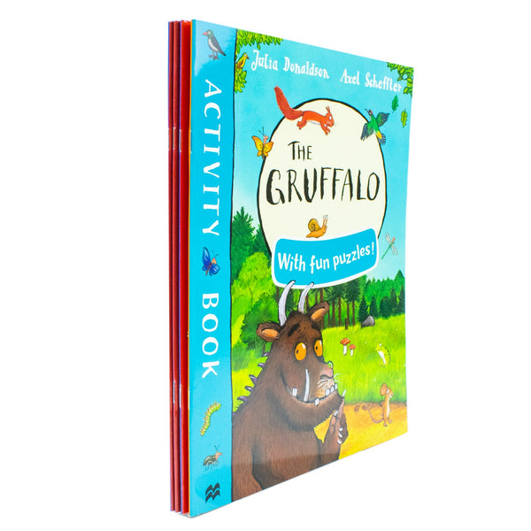 Julia Donaldson Picture and Activity 4 Books Collection (The Gruffalo-Activity Book With Fun Puzzles, The Gruffalo's Child Colouring Book, Room on the Broom Colouring Book & 1 More