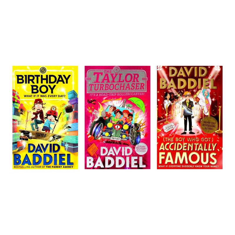 David Baddiel Collection 3 books set (The Boy Who Got Accidentally Famous, Birthday Boy, The Taylor Turbochaser)