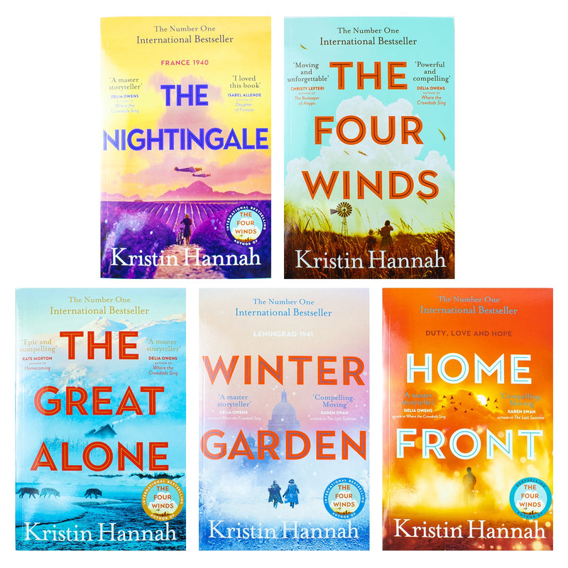 Kristin Hannah Collection 5 Books Set (The Nightingale, The Four Winds, The Great Alone, Winter Garden, Home Front)