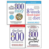 The Fast 800 Series Collection 4 Books Set (Easy, The 8-Week Blood Sugar Diet, Weight loss, Health Journal)