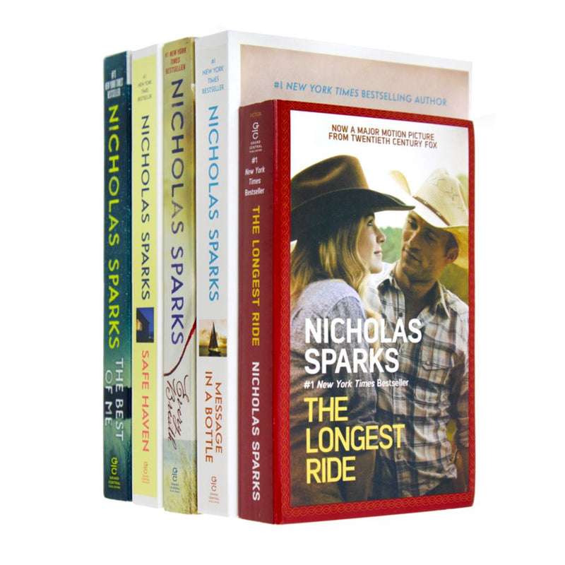 Nicholas Sparks 5 book set 2 ( The Longest Ride, Message in Bottle, Every Breath Safe Haven, The Best of me)