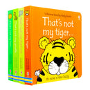 Usborne Touchy Feely Wild Animals Collection 4 Books Set by Fiona Watt( Tiger,Elephant,Giraffe,Lion)