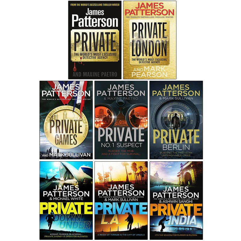 James Patterson Private Series 1-8 Books Collection Set (Private, Private London, Private Games, Private: No. 1 Suspect, Private Berlin, Private Down Under, Private L. A. & Private India)