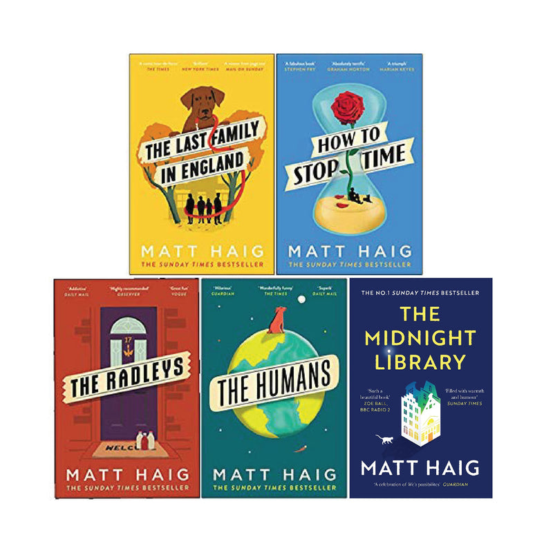 Matt Haig 5 Books Collection Set (The Last Family in England, How to Stop Time, The Radleys, The Humans, The Midnight Library)