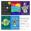 Matt Haig 6 Book Set Collection ( The Comfort Book, The Possession of Mr Cave, The Humans, How to Stop Time, Reasons to stay alive, Noted on a Nervous Planet)