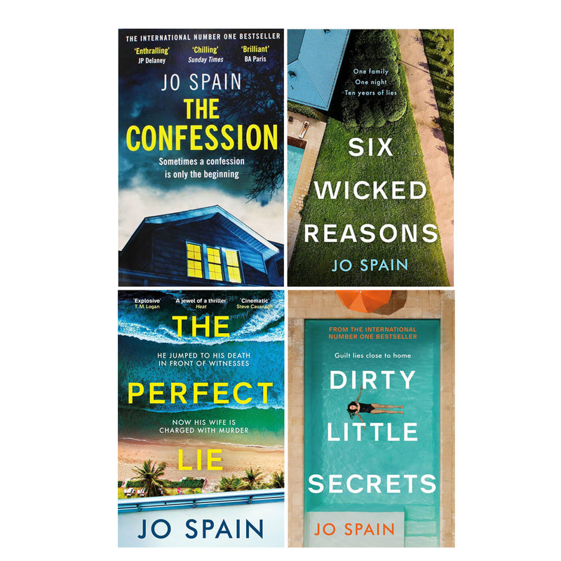 Jo Spain Series Collection 4 Books Set (Confession,Six Wicked Reasons,Perfect Lie,Dirty Little Secrets)