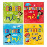 Dr Shini Somara 4 Book Set – STEM Children's Books for Young Readers: Engineer, Scientist, Mathematician & Coder Like Me – Educational Learning Series