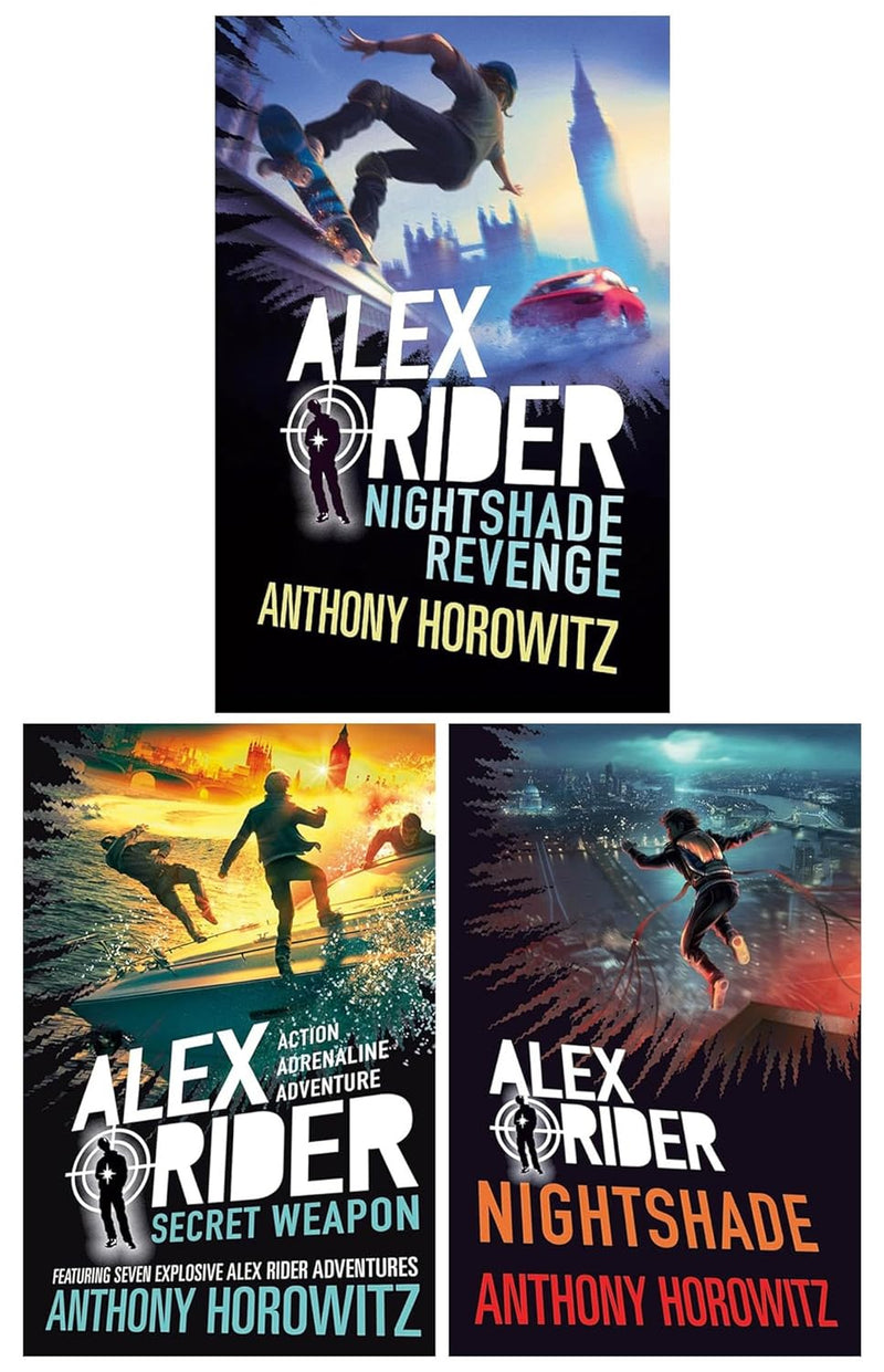 Alex Rider Series 3 Books Collection Set (Secret Weapon, Nightshade & Nightshade Revenge