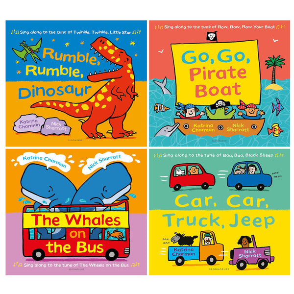 New Nursery Rhymes 4 book set by Katrina Charman and Nick Sharratt