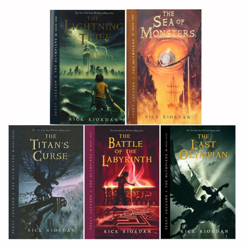 Percy Jackson & the Olympians by Rick Riordan 5 Book Collection Set Hardback