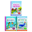 Magic Water Colouring Activity Collection 3 Book Set By Jenny Copper(Horses & Unicorns, Mermaids, Under the Sea)